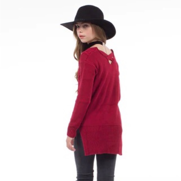 PPLA INDIGO SWEATER IN BURGUNDY size Small - Picture 6 of 7